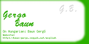 gergo baun business card